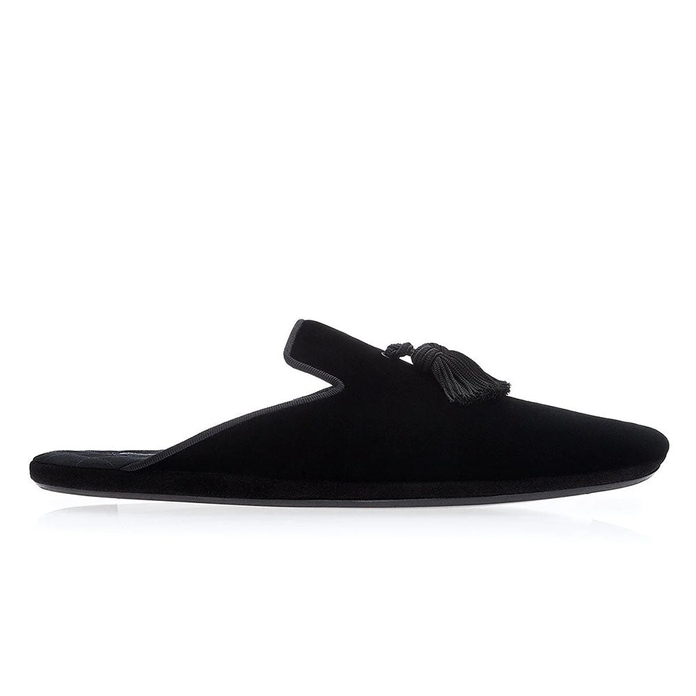 Superglamourous Louis Velour Lounge Slippers Black
