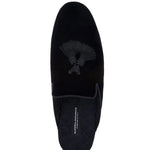 Superglamourous Louis Velour Lounge Slippers Black