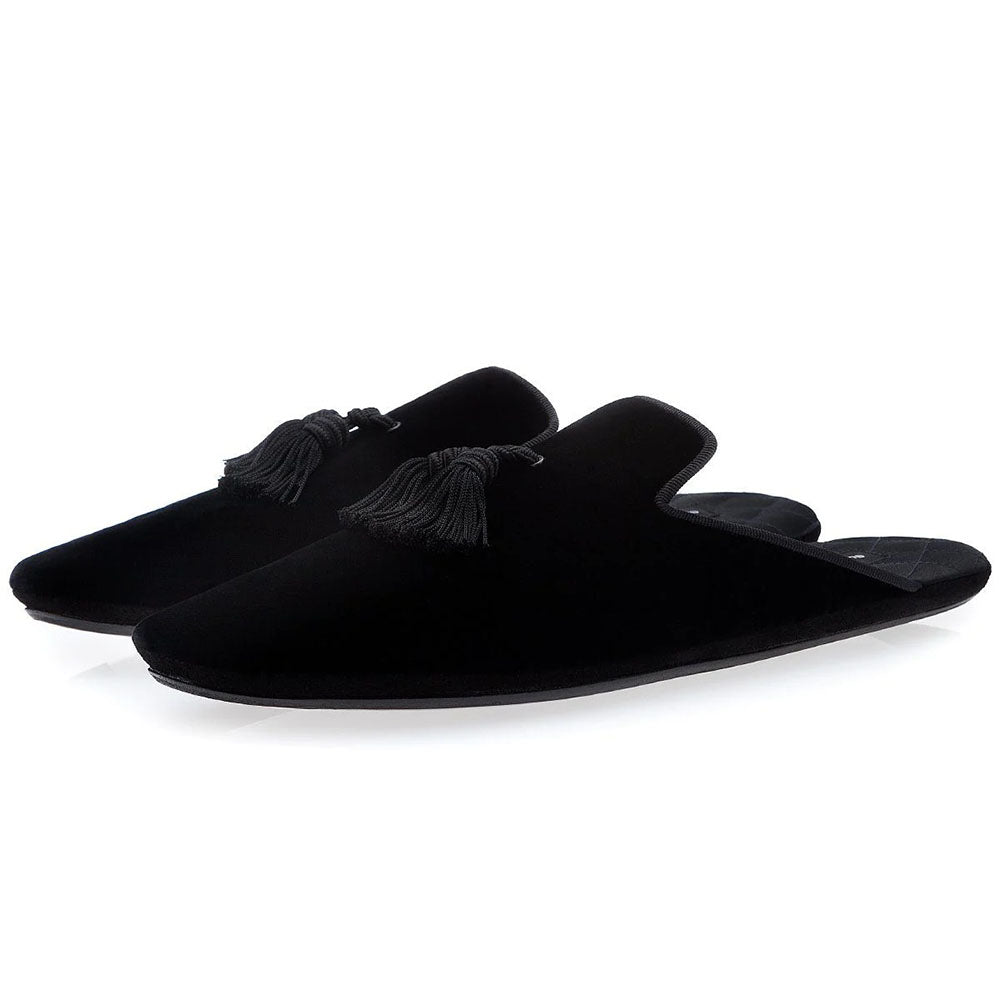 Superglamorous Louis Velour Lounge Slippers Black