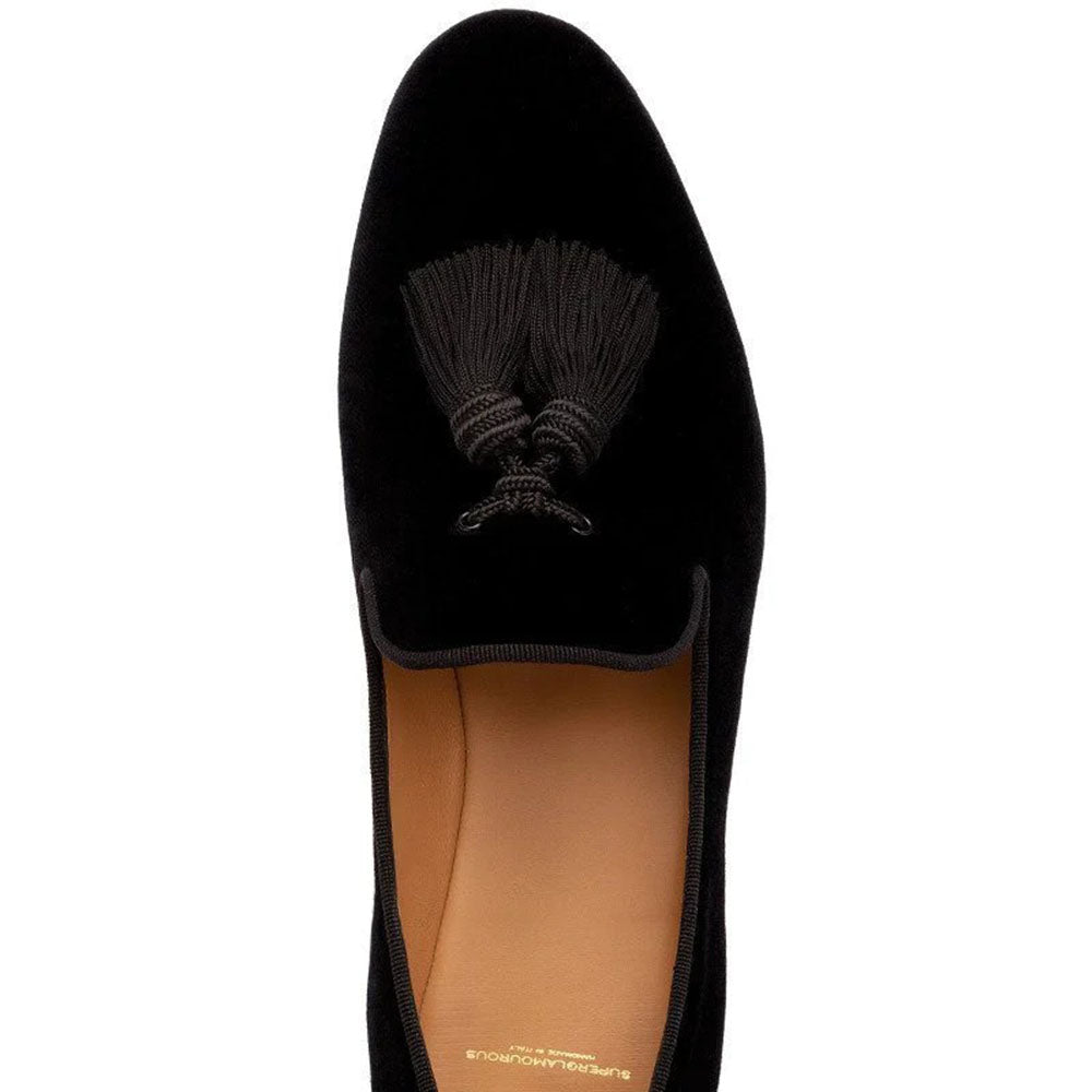Superglamourous Louis Velour Slippers Black