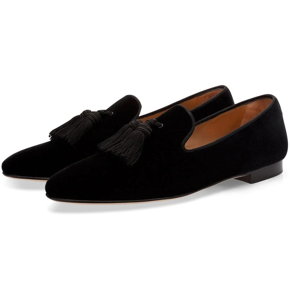 Superglamorous Louis Velour Slippers Black
