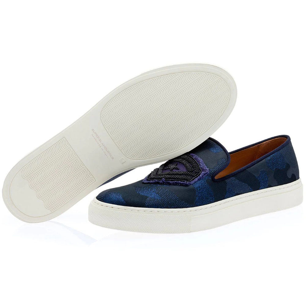 Superglamourous Major Combact Lurex Skate Sneakers Navy