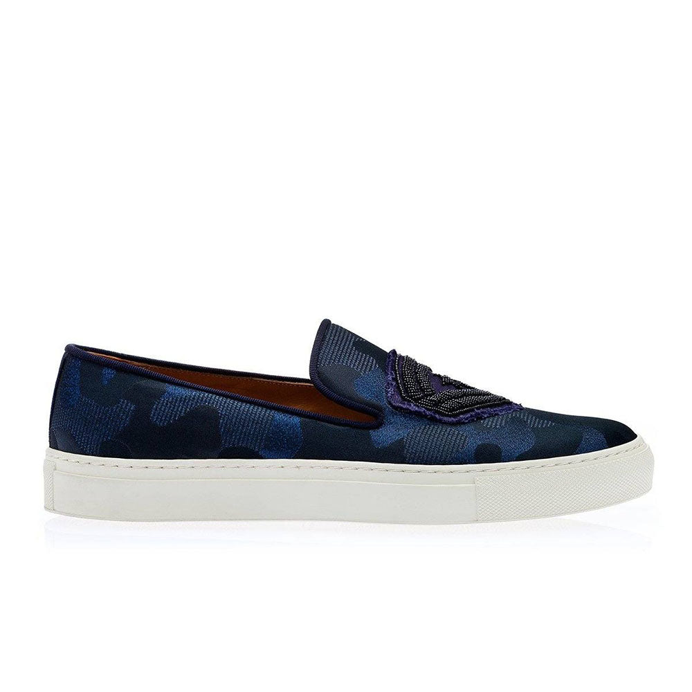 Superglamourous Major Combact Lurex Skate Sneakers Navy