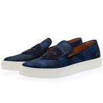 Superglamorous Major Combact Lurex Skate Sneakers Navy