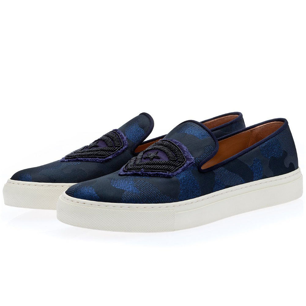 Superglamorous Major Combact Lurex Skate Sneakers Navy