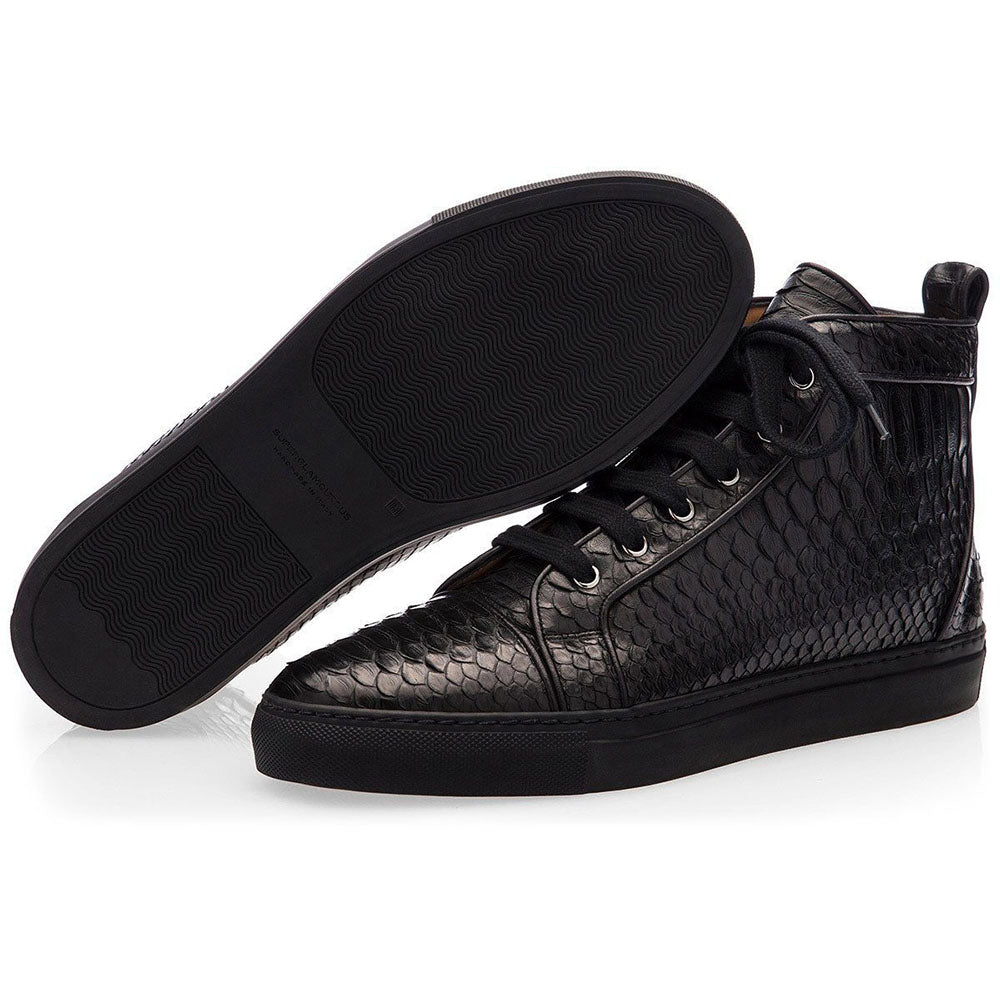 Superglamourous Maxime Python High Top Sneakers Black