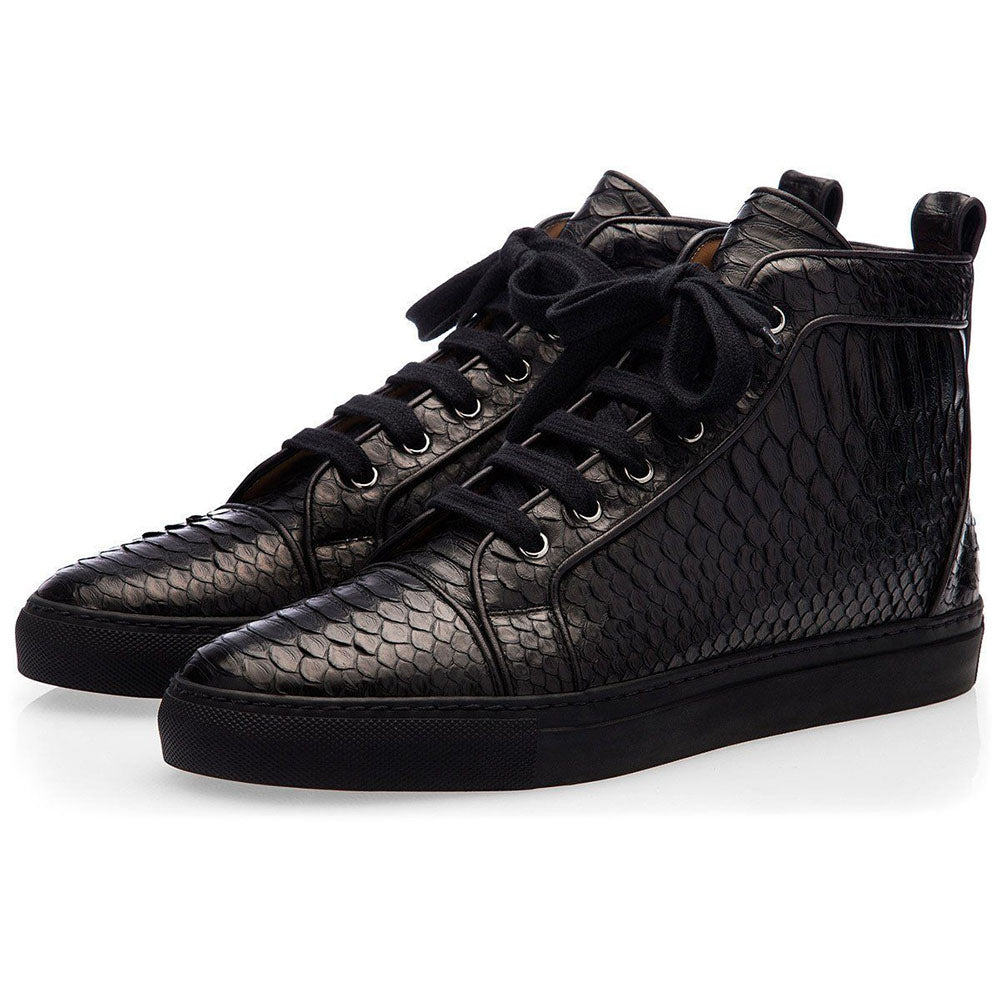 Superglamorous Maxime Python High Top Sneakers Black