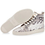 Superglamourous Maxime Python High Top Sneakers Stone