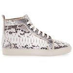 Superglamourous Maxime Python High Top Sneakers Stone