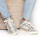 Superglamourous Maxime Python High Top Sneakers Stone