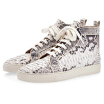 Superglamorous Maxime Python High Top Sneakers Stone
