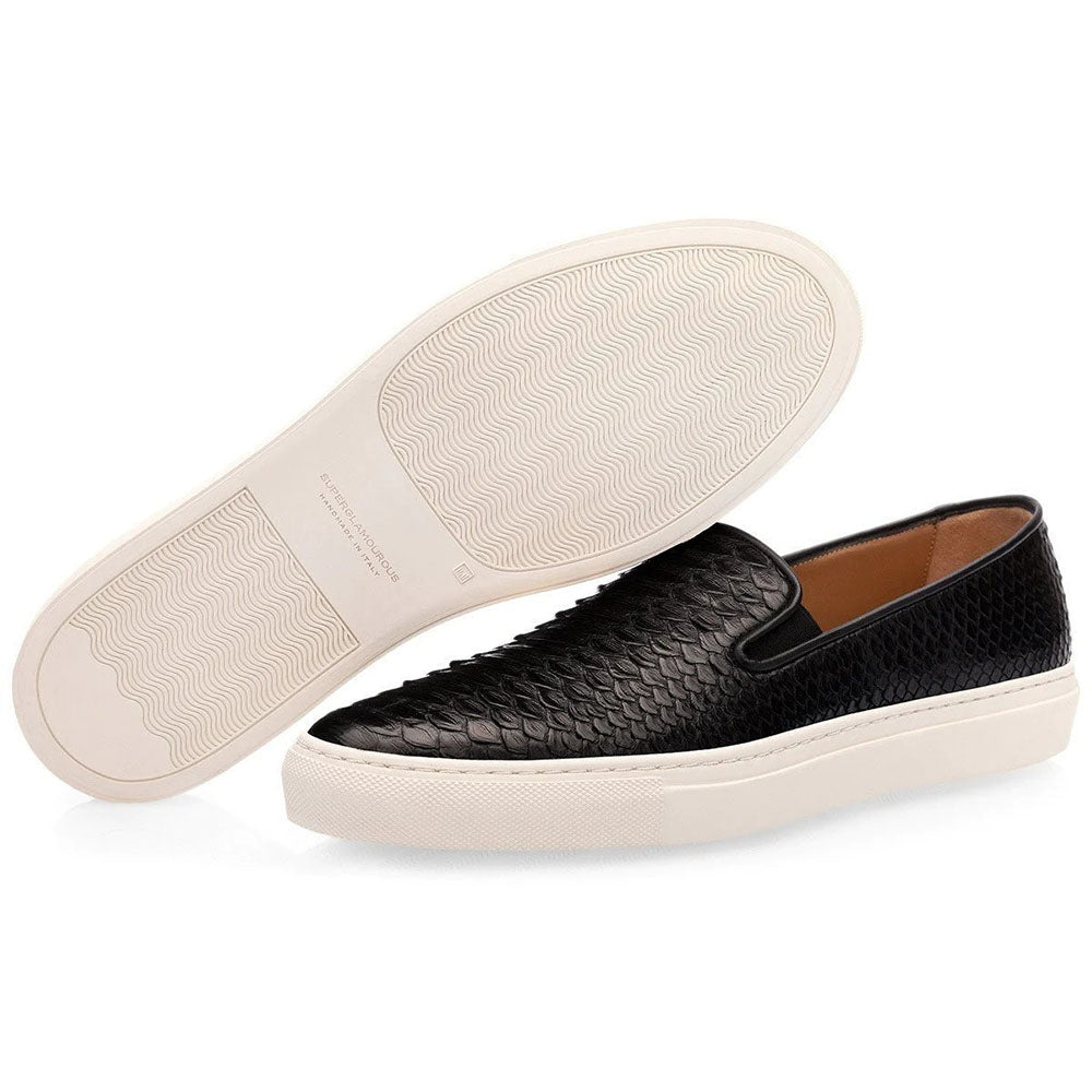 Superglamourous Maxime Python Skate Sneakers Black / Cream