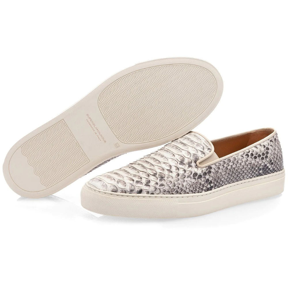 Superglamourous Maxime Python Skate Sneakers Stone