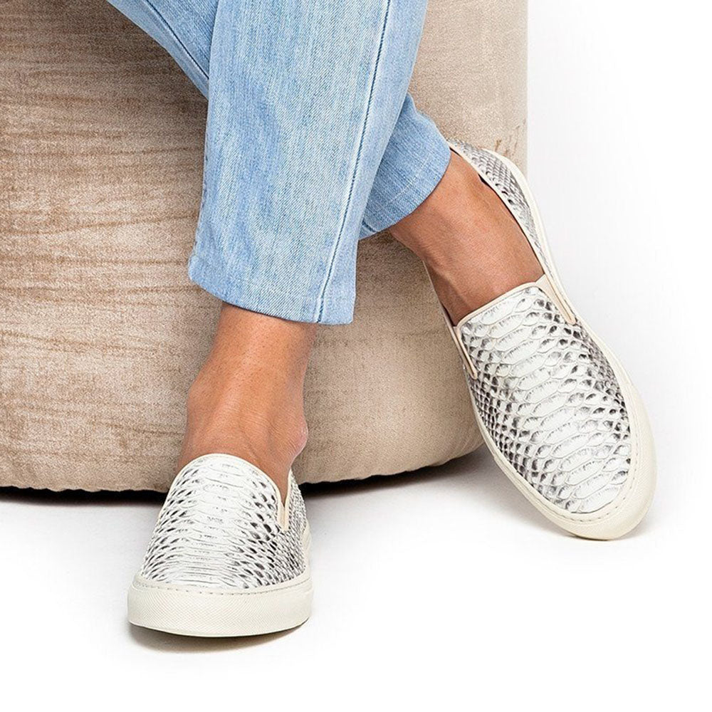 Superglamourous Maxime Python Skate Sneakers Stone