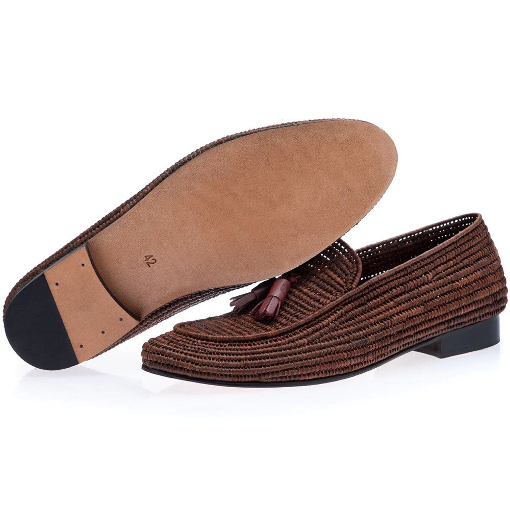 Superglamourous Melilla Rafia Loafers Brown