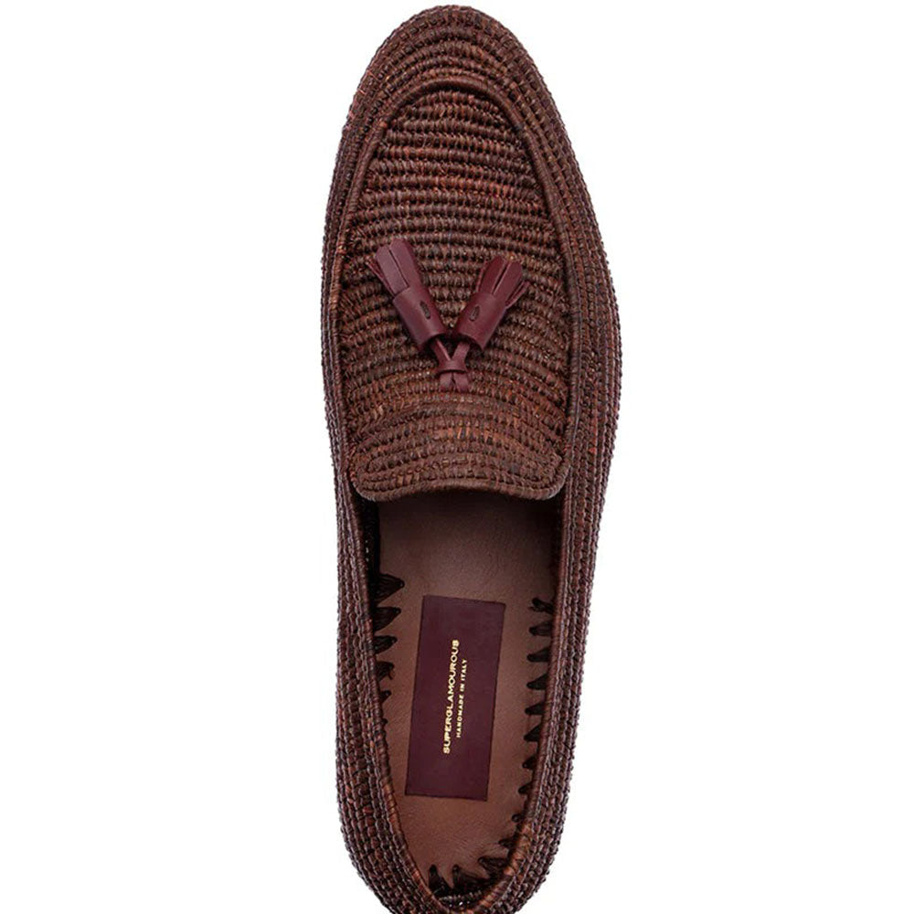 Superglamourous Melilla Rafia Loafers Brown