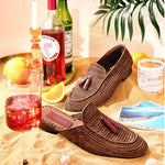 Superglamourous Melilla Rafia Loafers Brown