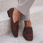 Superglamourous Melilla Rafia Loafers Brown