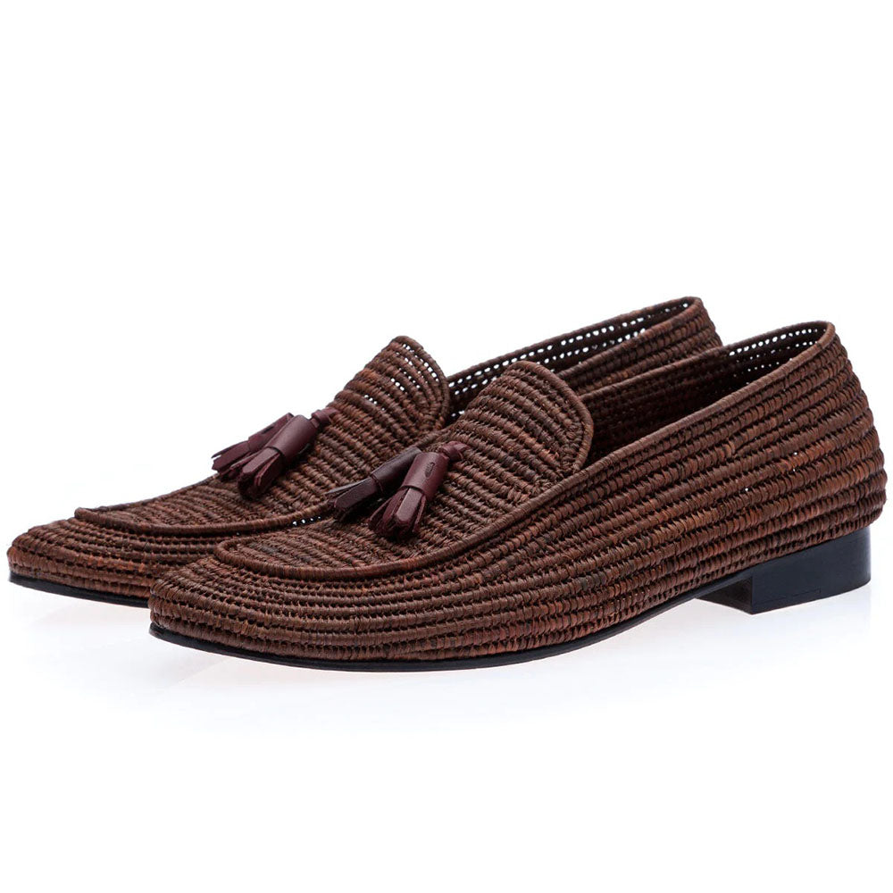 Superglamorous Melilla Rafia Loafers Brown