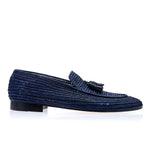 Superglamourous Melilla Rafia Loafers Navy