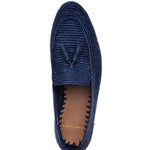 Superglamourous Melilla Rafia Loafers Navy