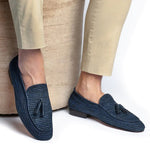 Superglamourous Melilla Rafia Loafers Navy
