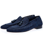 Superglamorous Melilla Rafia Loafers Navy