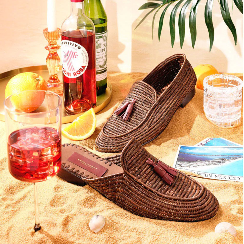 Superglamourous Melilla Rafia Mules Brown
