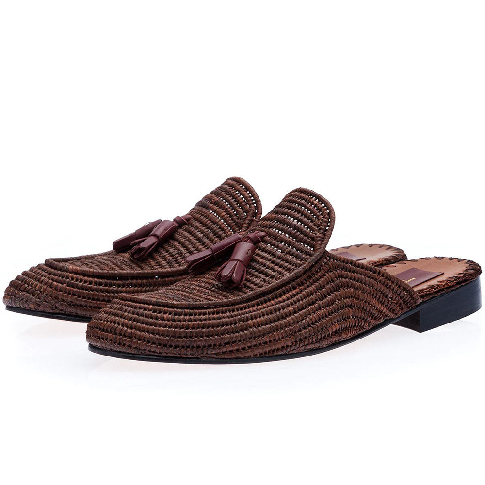 Superglamorous Melilla Rafia Mules Brown