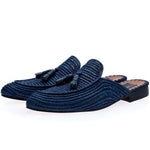 Superglamorous Melilla Rafia Mules Navy