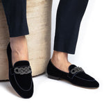 Superglamourous Morosino Velour Slippers Navy