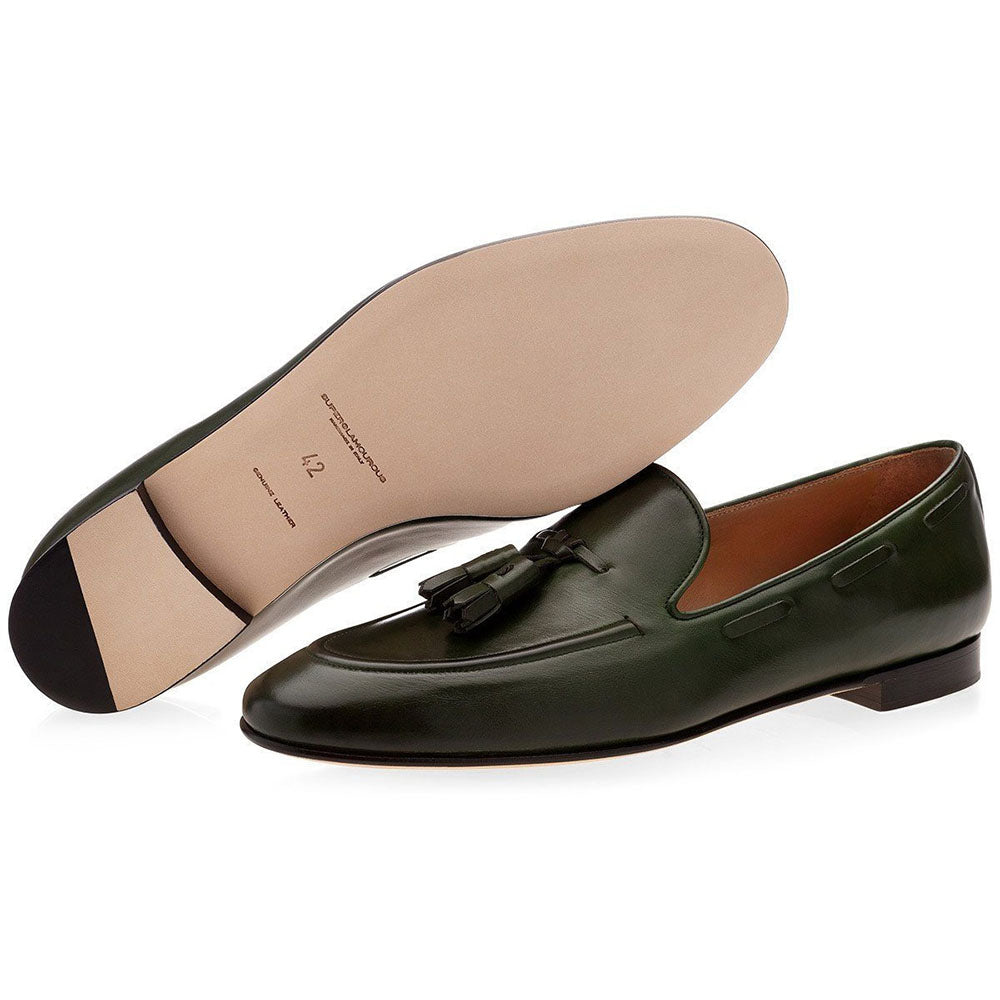 Superglamourous Philippe Nappa Loafers Green