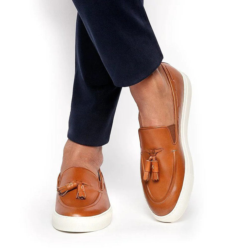 Superglamourous Philippe Nappa Skate Sneakers Cognac