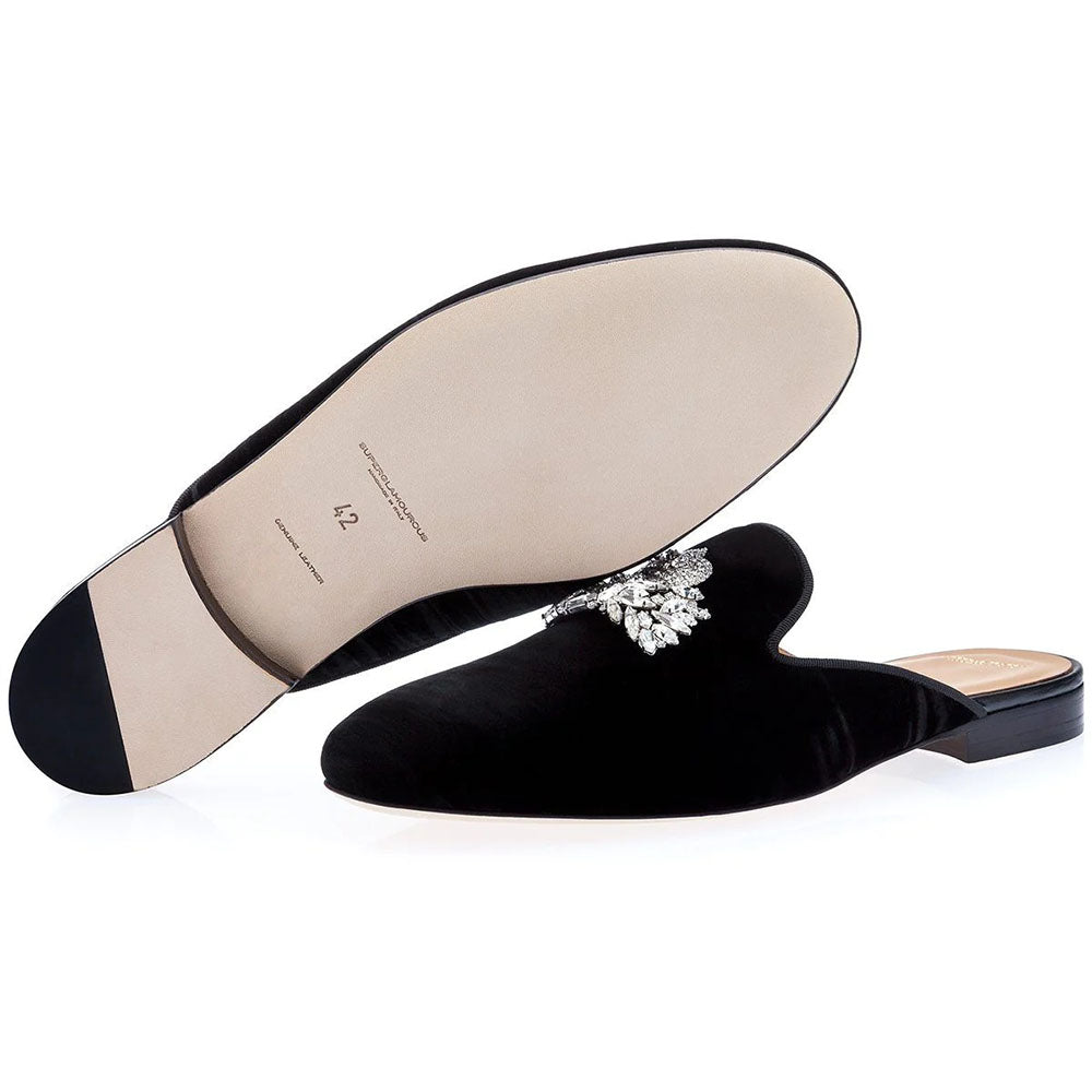 Superglamourous Raoulux Wrinkle Mules Black