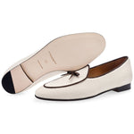 Superglamourous Tangerine 1 Rete Belgian Loafers White