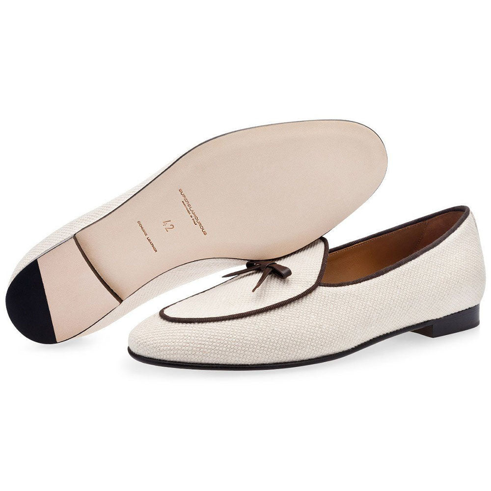 Superglamourous Tangerine 1 Rete Belgian Loafers White