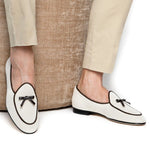 Superglamourous Tangerine 1 Rete Belgian Loafers White