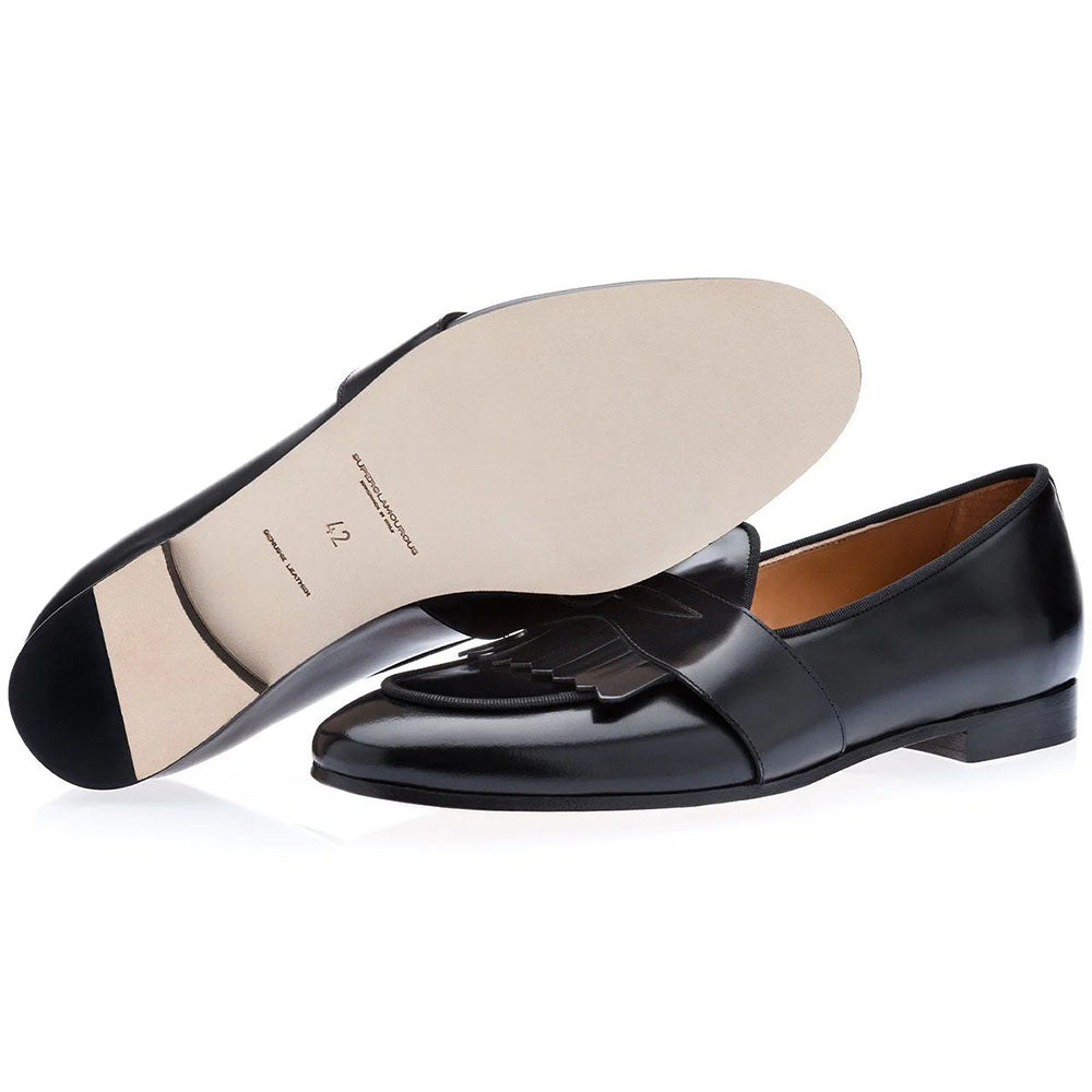 Superglamourous Tangerine 10 Cordovan Belgian Loafers Black