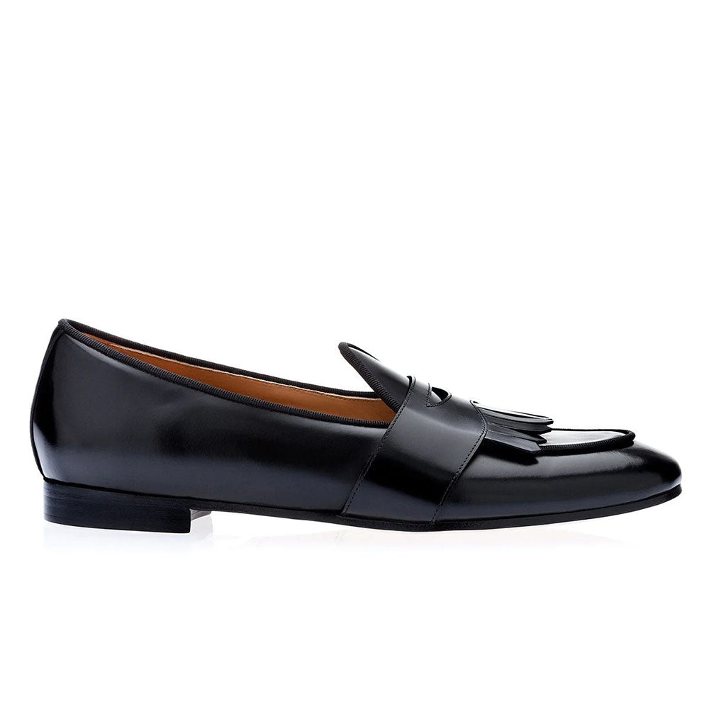Superglamourous Tangerine 10 Cordovan Belgian Loafers Black