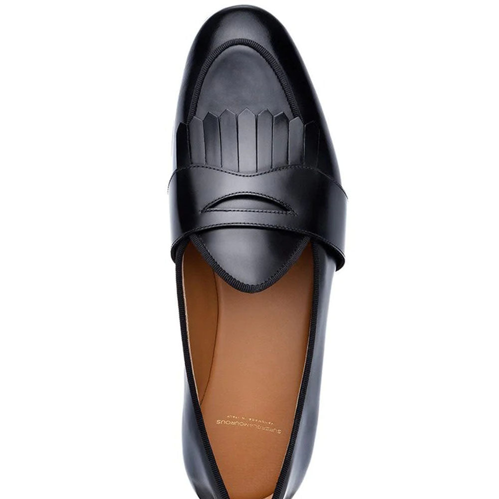 Superglamourous Tangerine 10 Cordovan Belgian Loafers Black