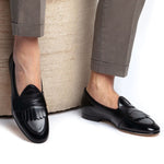 Superglamourous Tangerine 10 Cordovan Belgian Loafers Black