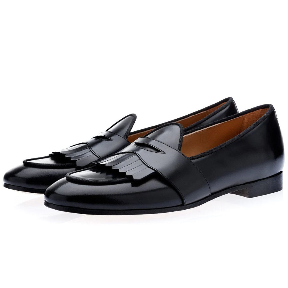 Superglamorous Tangerine 10 Cordovan Belgian Loafers Black