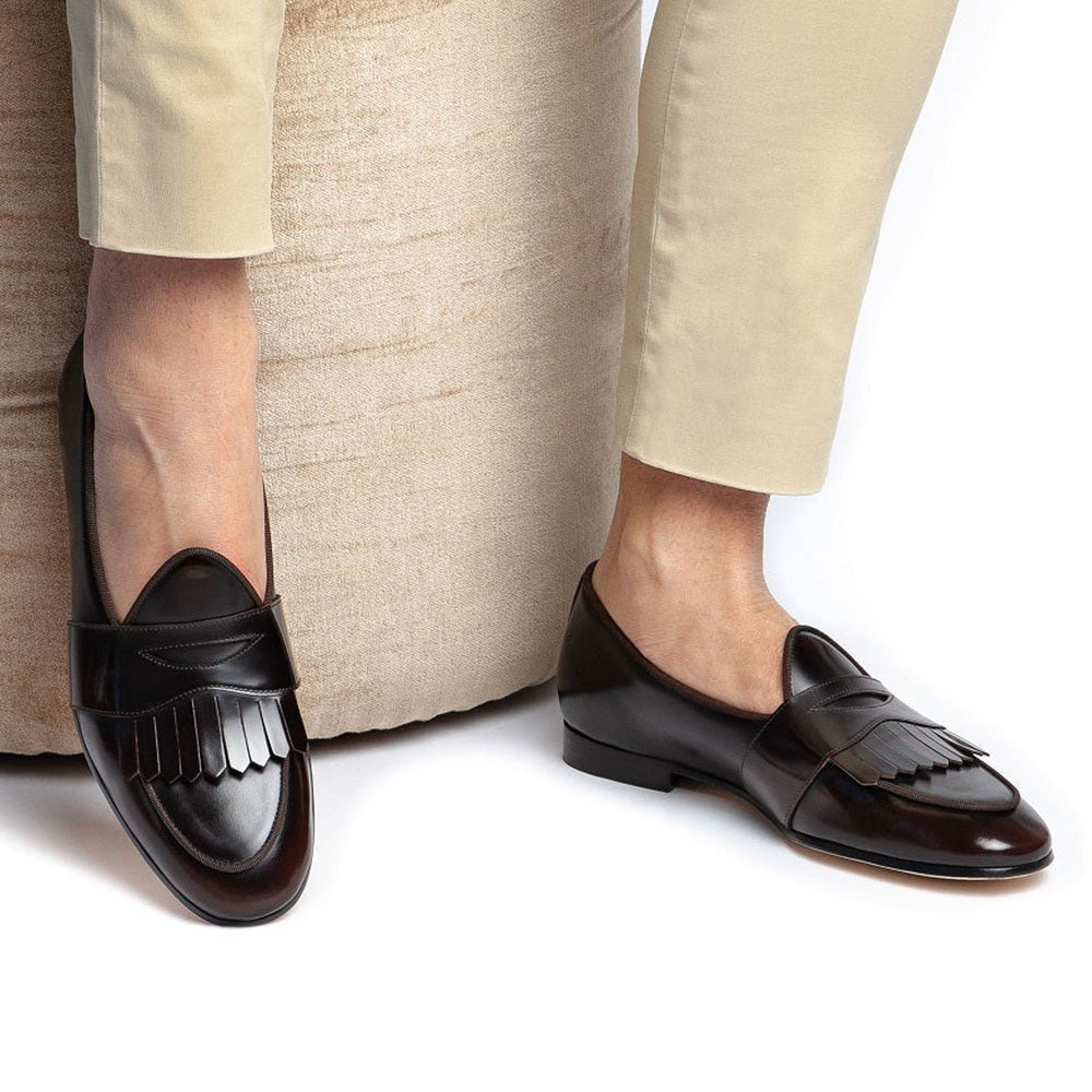 Superglamourous Tangerine 10 Cordovan Belgian Loafers Cocoa