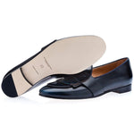 Superglamourous Tangerine 10 Cordovan Belgian Loafers Navy