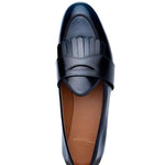 Superglamourous Tangerine 10 Cordovan Belgian Loafers Navy