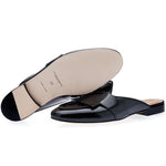 Superglamourous Tangerine 10 Cordovan Mules Black