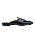Superglamourous Tangerine 10 Cordovan Mules Black