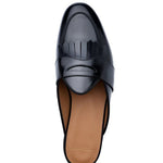 Superglamourous Tangerine 10 Cordovan Mules Black