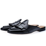Superglamorous Tangerine 10 Cordovan Mules Black
