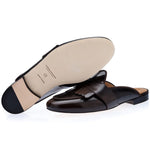 Superglamourous Tangerine 10 Cordovan Mules Cocoa
